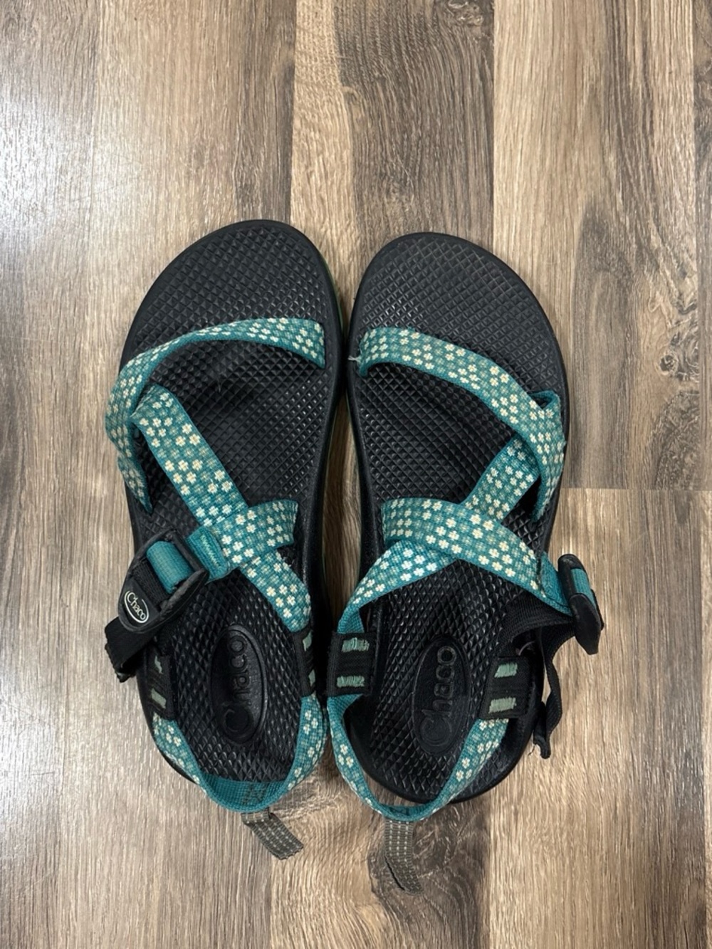 Chaco Kids Teal Patterned Strap Sandals